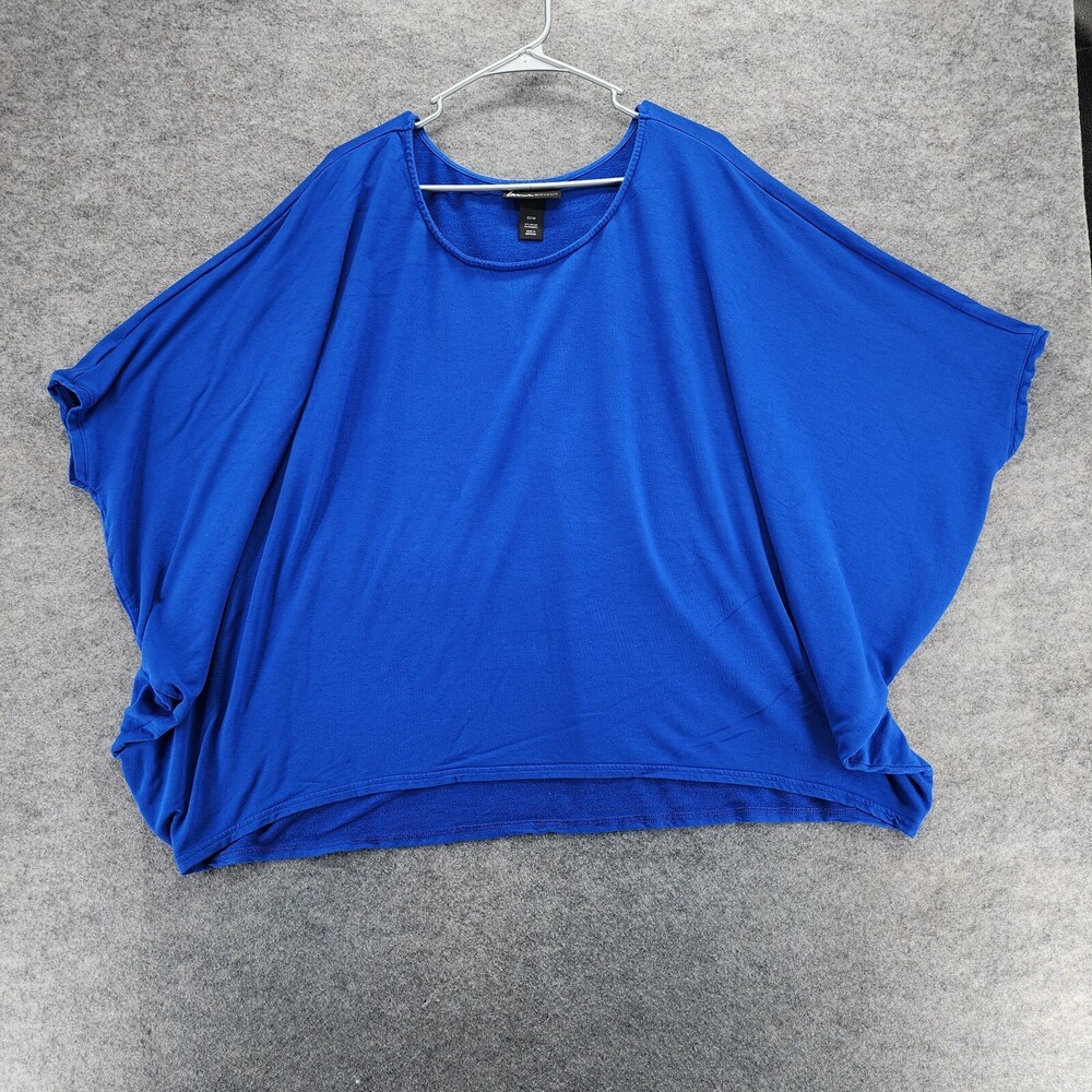 Lane Bryant Shirt Womens 22/24 Short Sleeve Blue Oversized